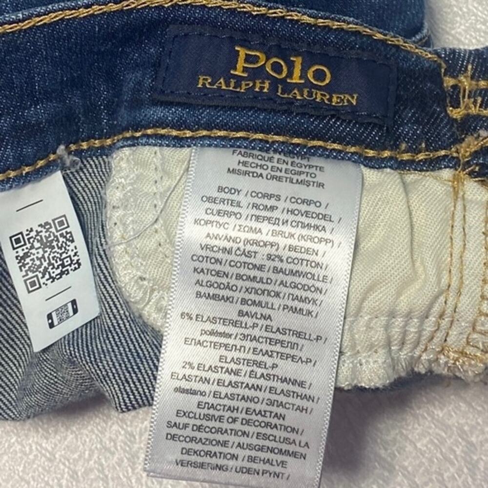 Polo Ralph Lauren Aubrie Legging Jeans Dark Wash Blue Kids 9M Pull On Stretch - Picture 5 of 7